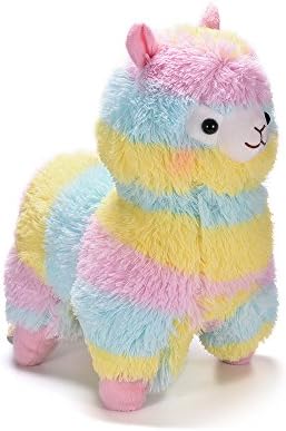 Lovely Rainbow Llama Alpaca Animal Soft Plush Doll Stuffed Toy, Gift for Birthday and Anniversary (Big, Classic Rainbow Ver)