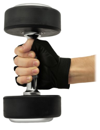 Pro Leder Bodybuilding Trainings- und Fitness schwarz – „Elegant Snake“ Handschuhe inkl. Kettverschlüssen - 3
