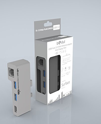 2 port USB3.0 HUB mit 1 RJ45 Port 10/100/1000 Gigabit Ethernet LAN Network Adapter und 1 Display port für Microsoft Surface Pro 4. - 2
