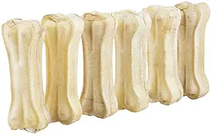 KOKIWOOWOO Dog Bones Rawhide Bone 3' Inch Pressed Bone for Dog Treat Pack of 6