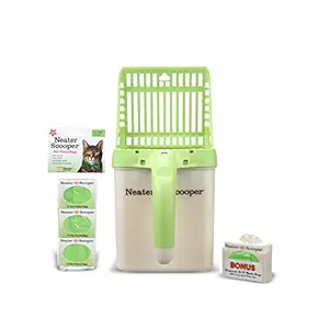 Neater Pet Brands - Neater Scooper and 60 Count Refill Bag Bundle - Cat Litter Sifter Scoop System with Extra Waste Bags (Green)
