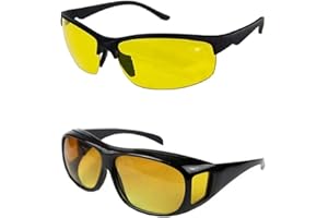 Boolavard Nachtsichtbrille zum Autofahren, blendfrei, polarisiert, Unisex, UV400, 2 Stück