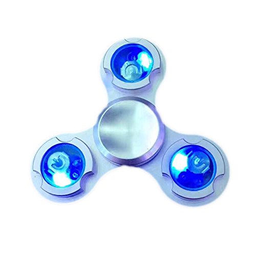 Wangyue New Fidget Spinner Toy Glowing in The Dark LED Lighting Hands Spinner Relieves Stress And Anxiety for Children and Adults Aluminum Silver Wangyue New Fidget Spinner Toy Glowing in The Dark LED Lighting Hands Spinner Relieves Stress And Anxiety for Children and Adults Aluminum Silver