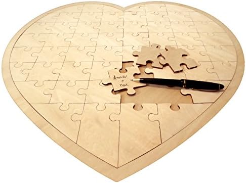 Always Amore Jigsaw Puzzle Heart Guestbook, alternative guestbook for wedding, baptism, confirmation, communion, wooden wedding gift, heart puzzle, puzzle in heart shape