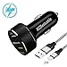 Price comparison product image For Samsung Galaxy A10 A6 J6 J4 2018 S7 S6 Edge Plus,J3 J5 J7 2017 2016,Xiaomi Redmi Note 5 Plus 6 Pro S2,Huawei P Smart Y6 Y7 2019 Fast Car Charger,Dual Usb Port (30W 5V/2.4A+QC3.0) Adaptor+1M Cable