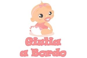 GamesMonkey Adesivo Bimbo Bimba a Bordo - Nome Personalizzato 12 CM - Femmina - Stickers Auto Esterno Vinile Lucido (Giulia)