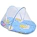 Portable Folding Baby Mosquito Bed Crib Woven Net Infant Super Soft Bed Playpen Canopy Tent with Sleeping Cushion (M, Blue)