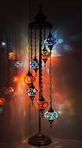 Türkische Mosaik Globus Stehleuchten, atemberaubende marokkanischen Stil, 7 groß Globus Lampenschirm