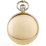 Double Open Armbanduhr sun-moon Display Römische Zahl gold Taschenuhr