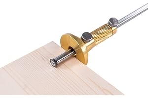 SAUTER Streichmaß aus Metall für präzises Anreißen auf Holz mit einem Messrad I Anreißwerkzeug I Radmarkierungslehre I Skala bis 150 mm und 6 Zoll