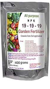 TSR Organic Fertilisers & Pesticides NPK 19 19 19, 400 g Nitrogen Phosphorus Potassium Soil Application Granules for All Types of Indoor and Outdoor Garden Vegetables Fruits and Flowering Plants