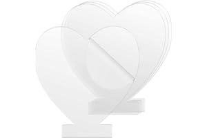 CINY 4 Stück klare Acrylplatten Herzförmige Platte Dicke (2 mm) Kunststoff Acrylplatte mit Schutzpapier, LED Lichtsockel Schild, Transparente Acrylplatte für LED-Lichtsockel, Schild, DIY Display Craft