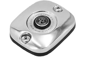 S SYUU Chrome Front Brake Master Cylinder Cover Cap Aftermarket Part compatible with Harley Davidson Dyna 06-17 Softail 06-15 Touring 05-07 Tri Glide 14-18