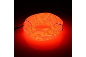 Kmruazre El Wire, Flexible Neon Light Portable Battery Powered Electroluminescence Wire High Brightness for Xmas Party Decoration Wedding Pub(3m,Orange)