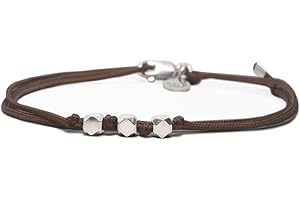 Nato Cuff - Srebro wysokiej próby 925 podwójnie owinięta nylonowa bransoletka – ręcznie wykonana we Francji – regulowana – biżuteria męska i damska