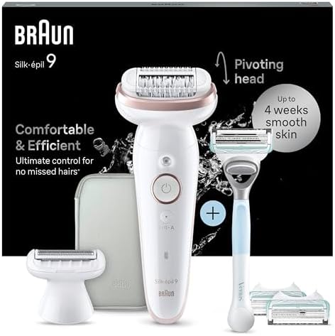 Braun Silk-Épil 9 Epilatore Elettrico Donna, Accessori, 9-130 Bianco