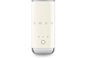 Smeg, Mousseur à Lait Électrique MFF02CREU, 3 Fonctions Boisson, Fouet Amovible, Revêtement Céramique Antiadhésif, 500 W, Crème