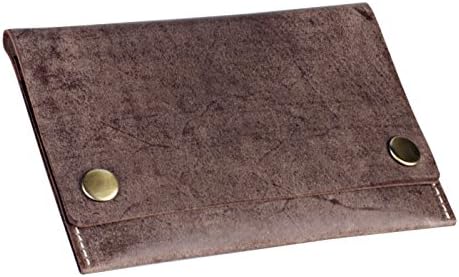 Genuine Leather Passport Cover with Snaps (Dark Brown)