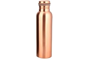 SHYAMVUN Hammered Copper Water Bottle 1 Liter / 34 Oz Extra Large - an Ayurvedic Pure Copper Vessel - Drink More Water, Lower Your Sugar Intake and Enjoy The Health Benefits Immediately