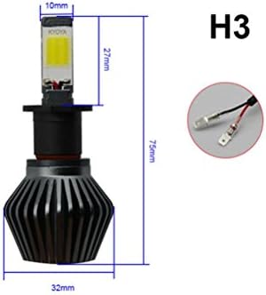 PPSAERTE® 1 pair H1/H3/H4/H7/H11/880/881/9005/9006 COB LED Car Headlight Bulb Single/Hi-Lo Beam 7600LM 6000K Auto Led Headlamp Fog Light White Light , H3