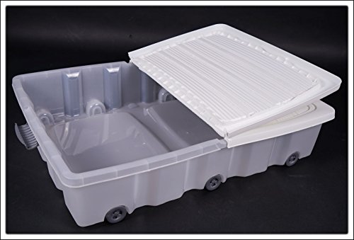 Unterbettkommode mit Rollen – 40 oder 60 Liter – Farbe: weiß (80 x 60 x 17 cm (60 Liter)) - 2