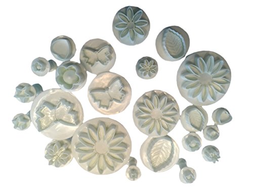 CasaBasics Hochwertiges, 46 Teile – Fondant Set – mit CasaBasics Fondant Rezepte eBook – inkl. Ausstecher, Ausstechform, Auswerfer, Stempel, Modellierwerkzeug, Glätter, Randverzierung ideal für Fondant, Marzipan und Tortendeko - 4