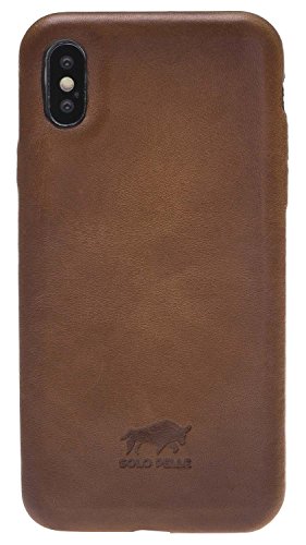 Solo Pelle iPhone X/XS Lederhülle Ledertasche Backcover Ultra Cover (Cognac Braun Burned) Solo Pelle iPhone X/XS Lederhülle Ledertasche Backcover Ultra Cover (Cognac Braun Burned)