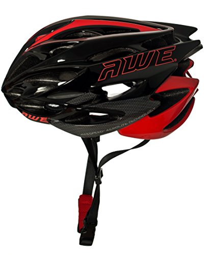 AWE® AWESpeed™ In-Mould Helm Erwachsene Männer Straßen-Radsport 56-58cm Schwarz-rot-Carbon - 6