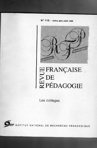 Revue Française De Pédagogie N° 115 : Les Collèges