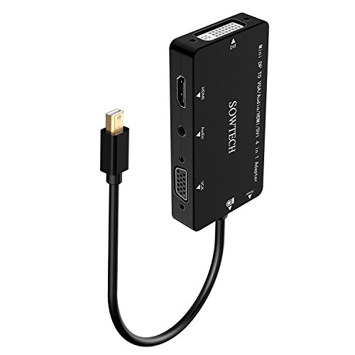 4 in 1 Mini DisplayPort Adapter, SOWTECH Vergoldet 4 in 1 Mini DP / Mini DisplayPort auf HDMI, DVI, VGA, Audio Male zu Female Kabel HDTV Adapter Konverter - 7