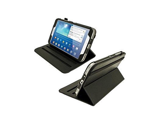 igadgitz 360° Drehbar Schwarz PU Ledertasche Hülle für Samsung Galaxy Tab 3 8.0″ SM-T310 Mit Multi-Winkel Betrachtungs-stand + Auto Sleep/Wake + Displayschutzfolie - 4