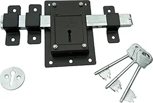 RAMSON Iron 10 Chal Door Lock with 3 Keys, (Brown, Operated from Both Side of The Door)