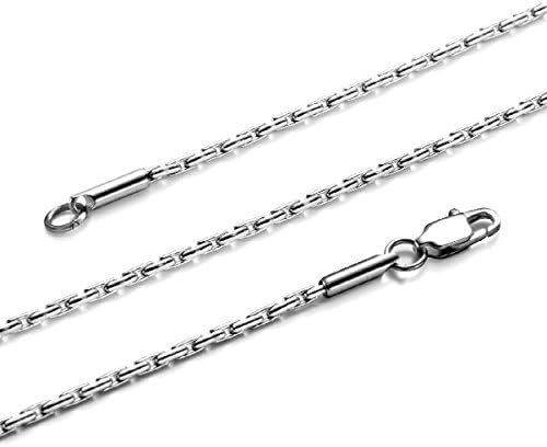 Trusuper Style Titanium Stainless Steel Silver Mens Womens Italy Final Fantasy Chain Necklaces 2mm Unisex (75)