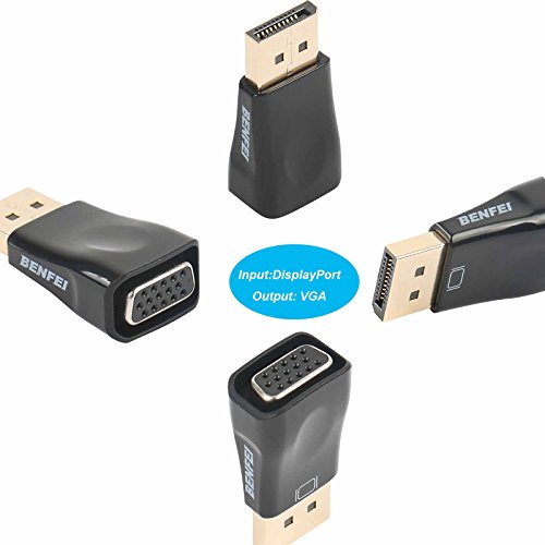 benfei aktiver DisplayPort zu VGA Adapter, DP Display Port zu VGA Konverter Stecker auf Buchse vergoldet Kordel für Lenovo, Dell, HP, Asus - 4