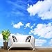 Produktbild Kuamai Benutzerdefinierte 3D Wandbild Tapete Blauer Himmel Weiße Wolken Einfaches Gefühl Hell Komfortablen Raum Schlafzimmer Wohnzimmer Wandbild Tapete Wandbild-360X280Cm