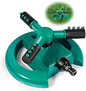 MV Garden Sprinkler-Automatic Lawn Water Sprinklers for Yard 360 Degree 3- Arm Rotating Sprinkler System