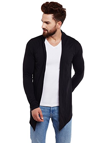 Chill WinstonBlack Color Full Sleeves Open Front Cotton Blend Shrug for Men (CWM0117)