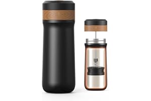 BENFUCHEN Cafetera Design French Press à Piston Brassage térmico para café y té, doble pared aislada, cafetera y termo en uno, acero inoxidable