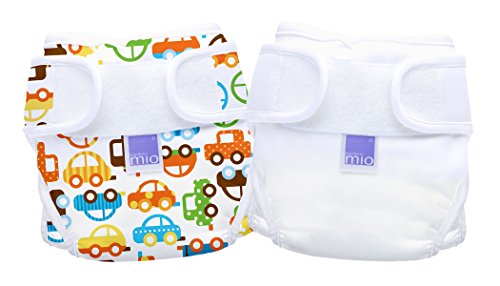 Bambino Mio, Miosoft Nappy Cover, Traffic Jam & White, Size 1 (2pack)