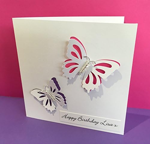 Butterfly Birthday Card - Beautiful Paper Cut Butterflies - Personalised Card - Handmade Greeting Card - Daughter - Girlfriend - Girl - Wife