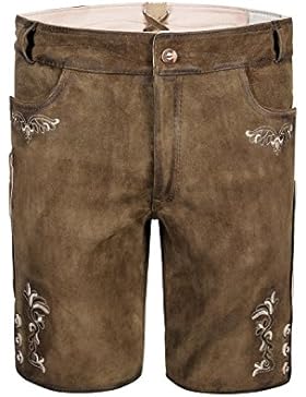 ALMBOCK Lederhose kurz Herren Wildbock | edle Wildleder Hose Herren in schwarz, braun, beige, grau | Trachten...