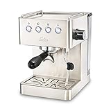 Vorbrühfunktion für perfekte Aroma-Extraktion, Bezugsmenge (bis 60 Sekunden) automatisch oder manuell steuerbar, Hochleistungspumpe mit 15 bar Druck, Automatik-Abschaltung nach 15 Minuten