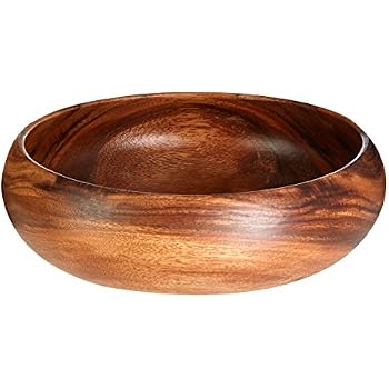 Bol En Bois De Cèdre Naturel Kora - Style Rustique - Idéal Salade, Fruits, Snacks - 19x19 Cm