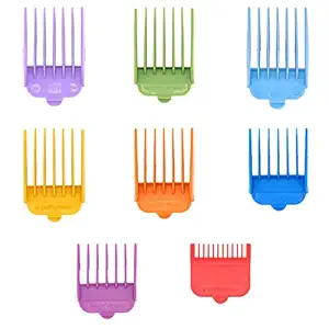 HONGNAL Professional Hair Clipper Guide Combs for Wahl replacement guards Set,8 Color and Sizes Attachment Guide Comb,Great Fits for Wahl Clippers/Trimmers, Multicolor