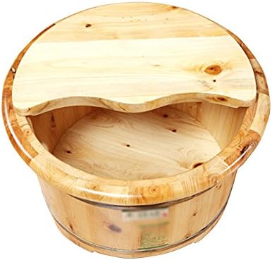 Foot tub 25cm high solid wood bilateral cover bucket    Home Foot Spa Beauty Foot Bath Footbath