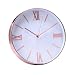 Produktbild Jinberry Lautlos Analog Minimalistisch Rund Wanduhr mit Dünne Uhrrahmen / 12 Zoll (30cm) Modern Nicht-tickende Wand Uhr - Rosegold (Römische Ziffern)