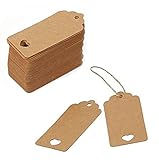 Größe:4*9cm DaoRier Herzförmiges Muster Braun Kraftpapier Kraft Etiketten kraftpapier anhänger Anhänger Etiketten DIY Deko für Partei-Dekoration,100 Pcs