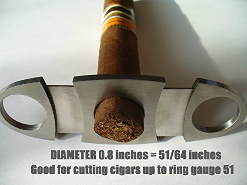 Newyond Zigarrenschneider Edelstahl Doppelte Klinge Guillotine Schere für die meisten Größe von Zigarren Silber - 4