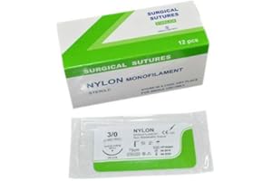 EXETON Nylon Monofilament Thread (Pack of 12) Best Suture Practice Thread, For Medical Students, Doctors, Dental, Nurses and Veterinarians