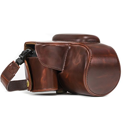 MegaGear Etui souple en cuir pour  Housse pour Canon PowerShot SX50 HS  Brun Fonc   